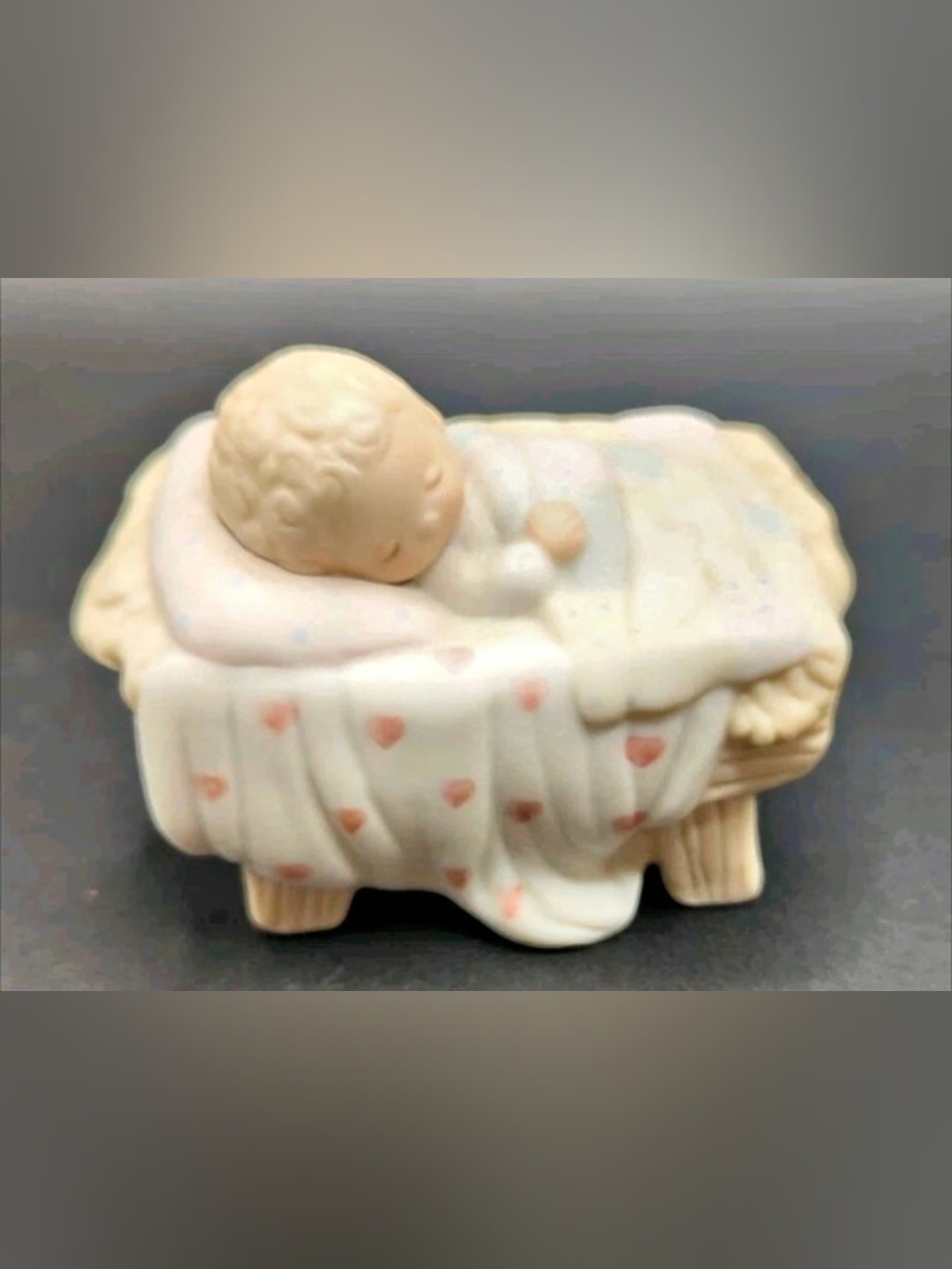 1979-Precious Moments "Come Let Us Adore Him"  BABY JESUS IN MANGER - ENESCO